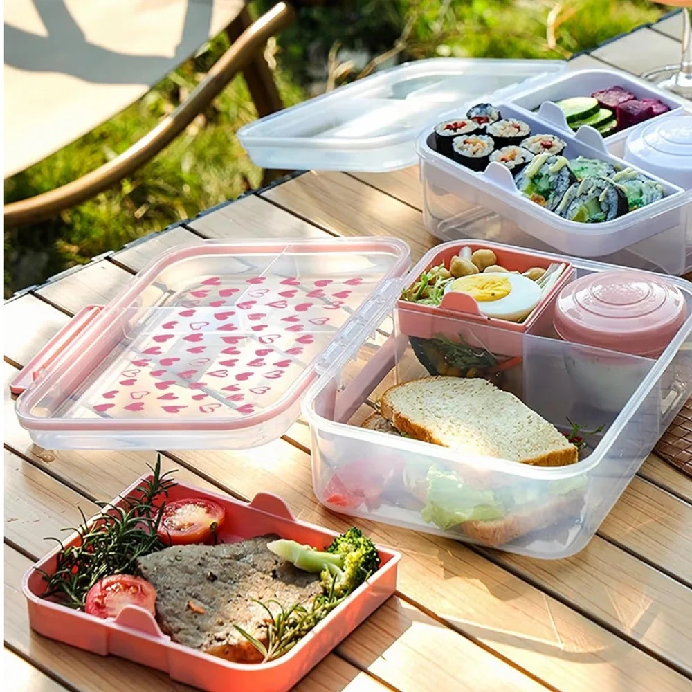 Pink Heart Patterned Storage Container with Lid - Picture 2 of 4